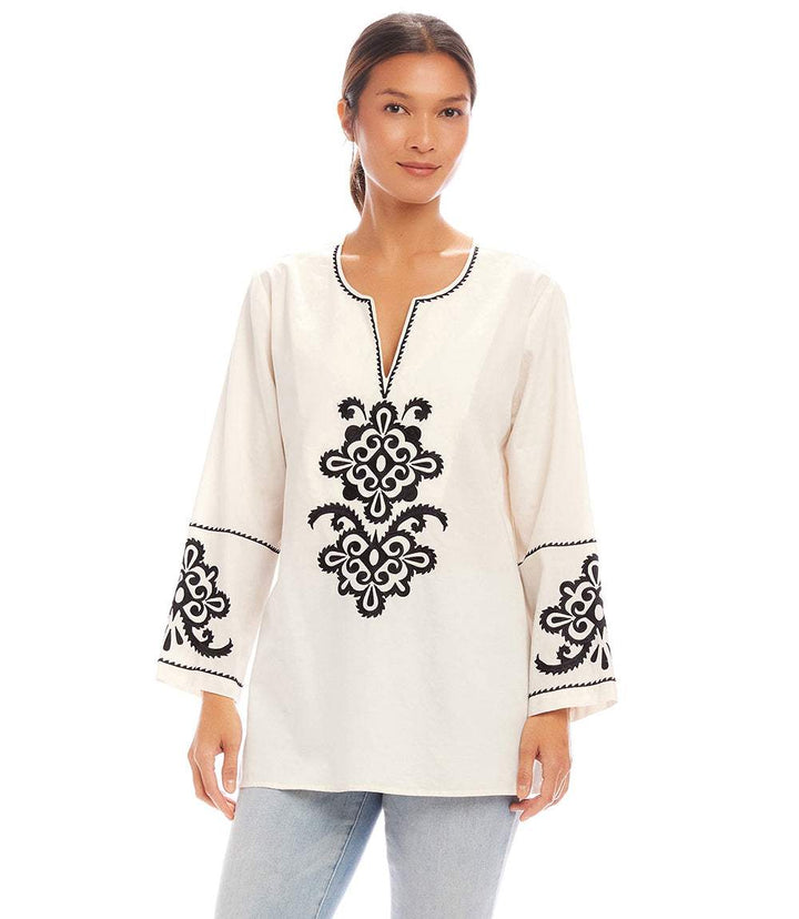 3/4 Sleeve Embroidered Tunic