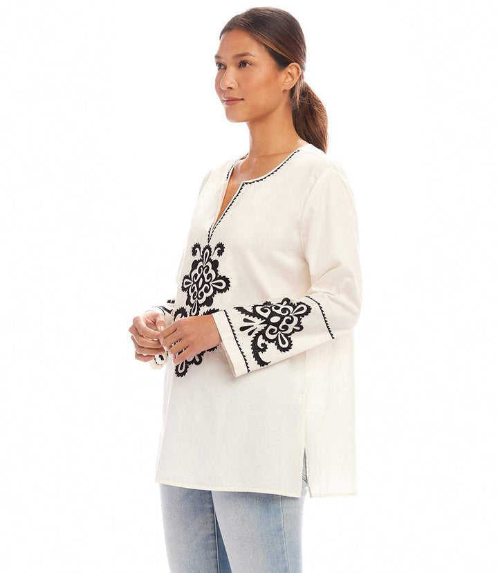 3/4 Sleeve Embroidered Tunic