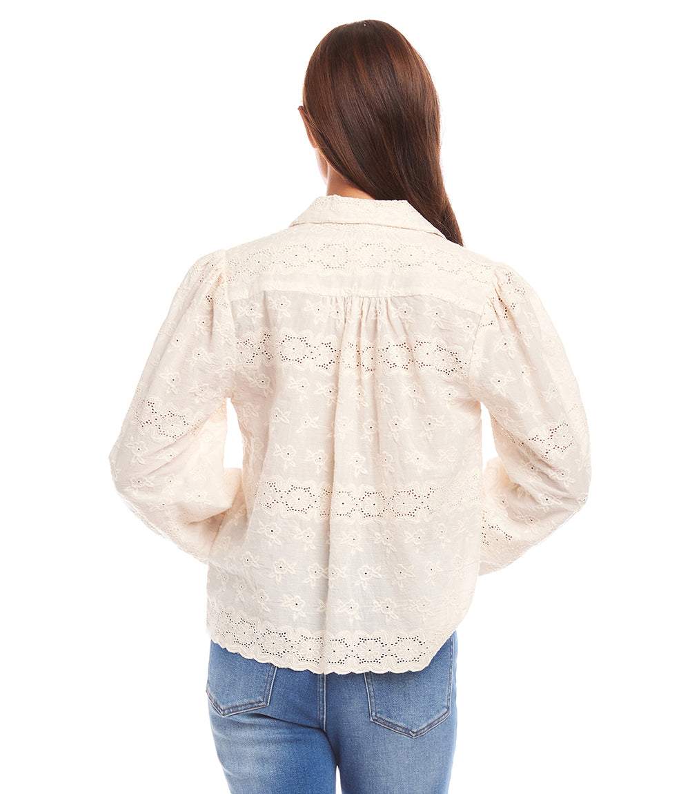Long Sleeve Embroidered Blouse