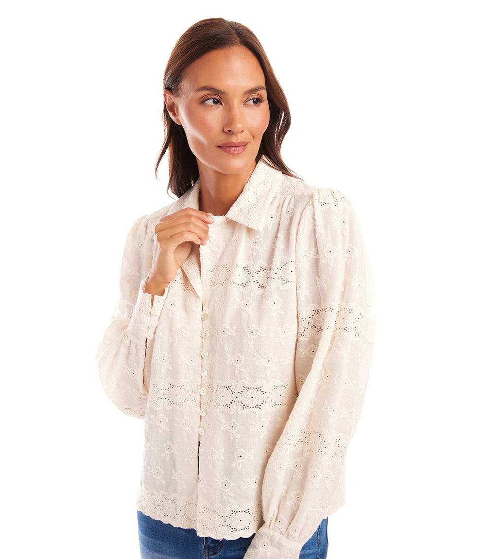 Long Sleeve Embroidered Blouse