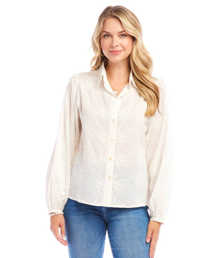 Embellished Puff Sleeve Shirt