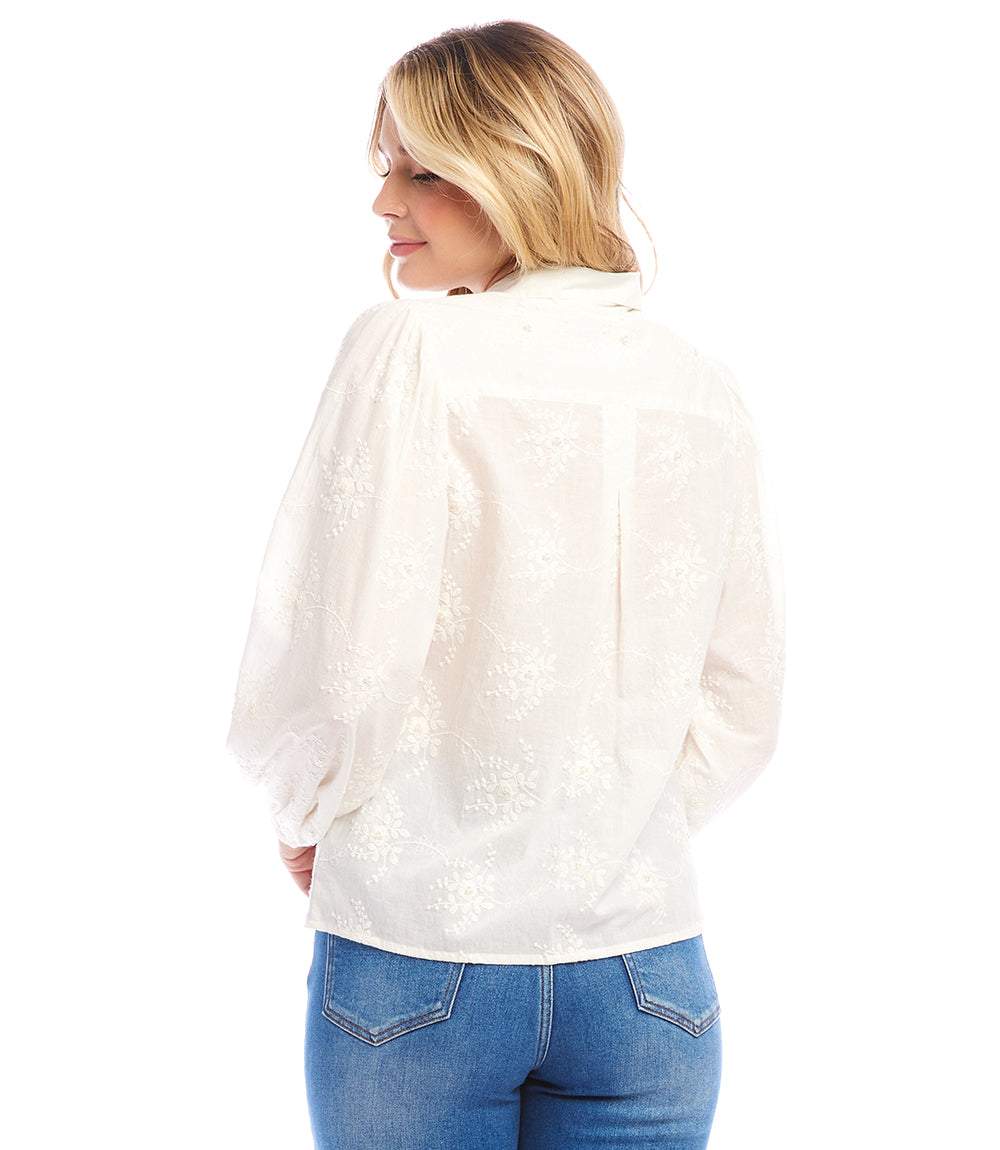 Embellished Puff Sleeve Shirt
