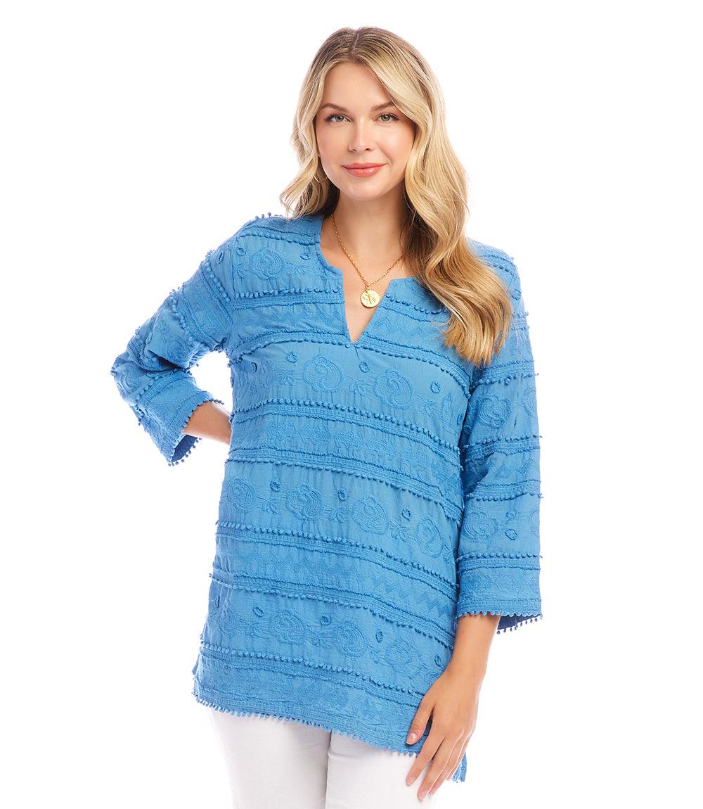 3/4 Sleeve Embroidered Tunic