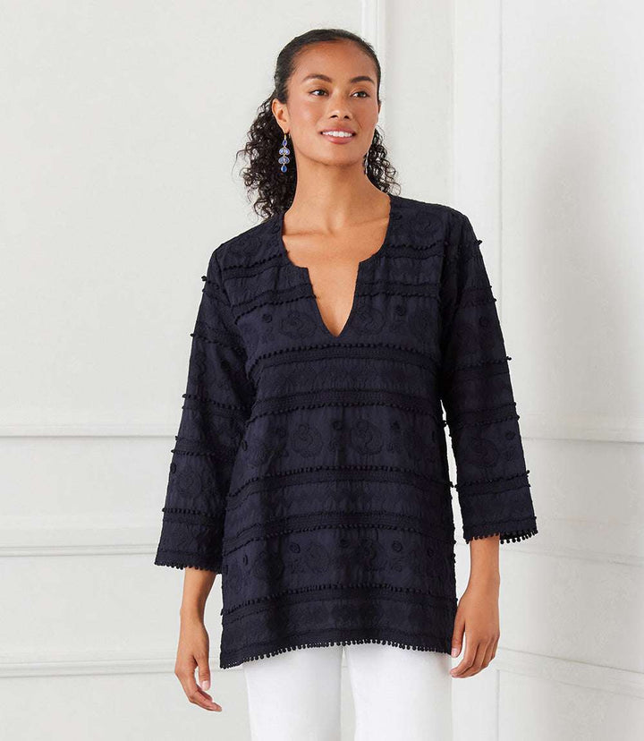 3/4 Sleeve Embroidered Tunic