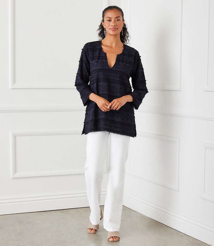 3/4 Sleeve Embroidered Tunic