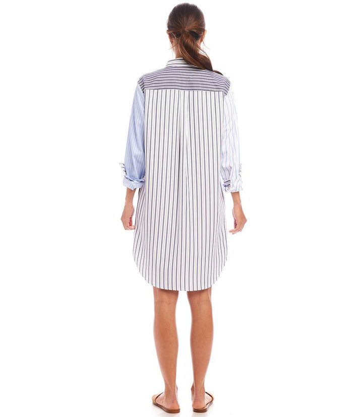 Long Sleeve Mixed Stripe Shirtdress