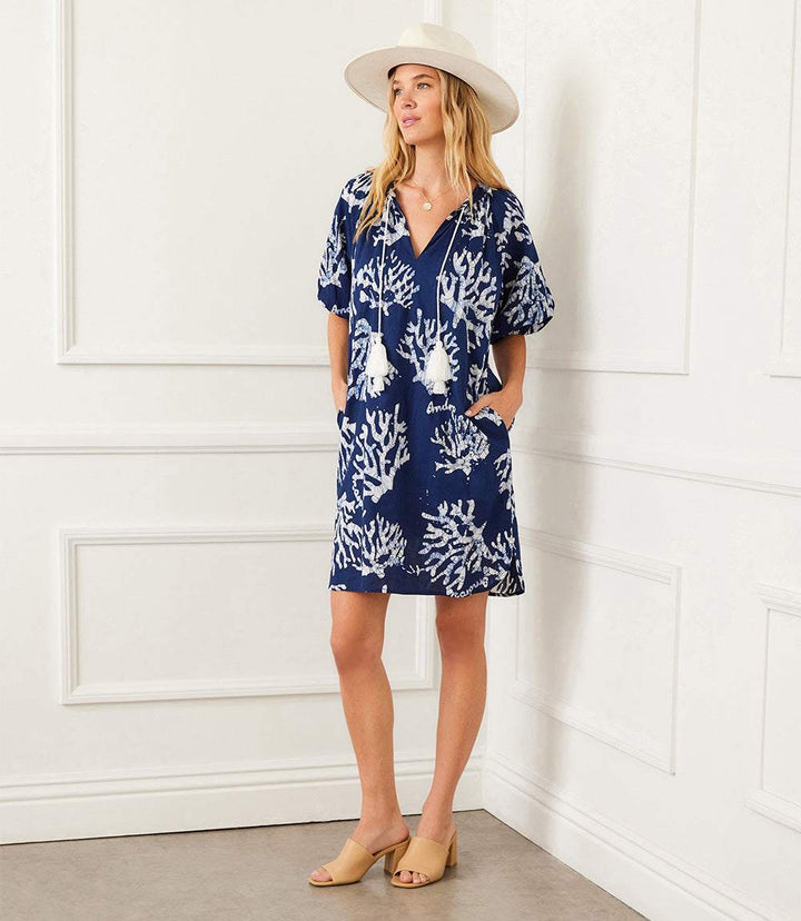 Puff Sleeve Tassel Dress