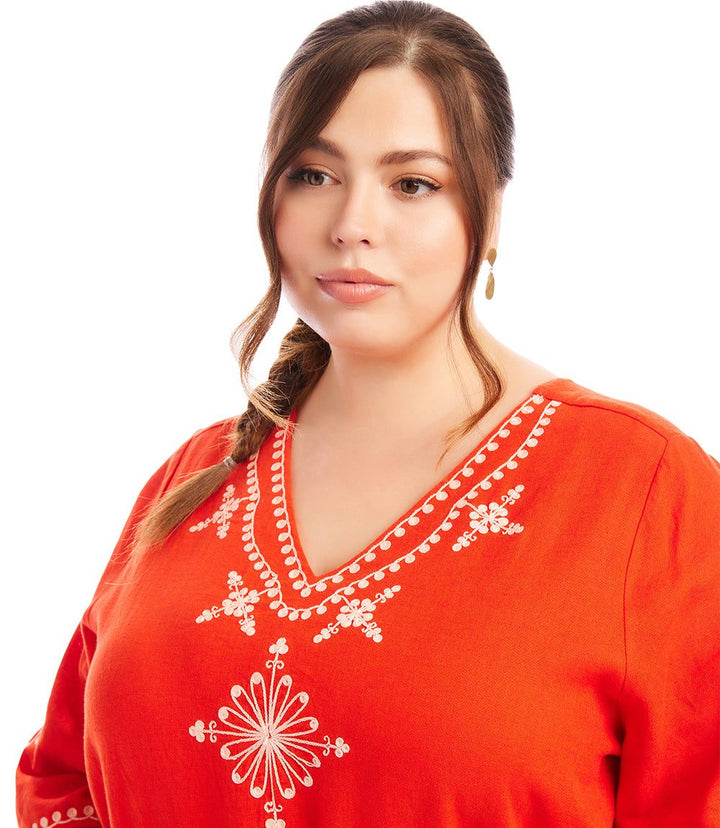 Plus Size Bracelet Sleeve Asymmetric Top