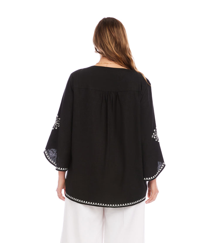 Plus Size Bracelet Sleeve Asymmetric Top