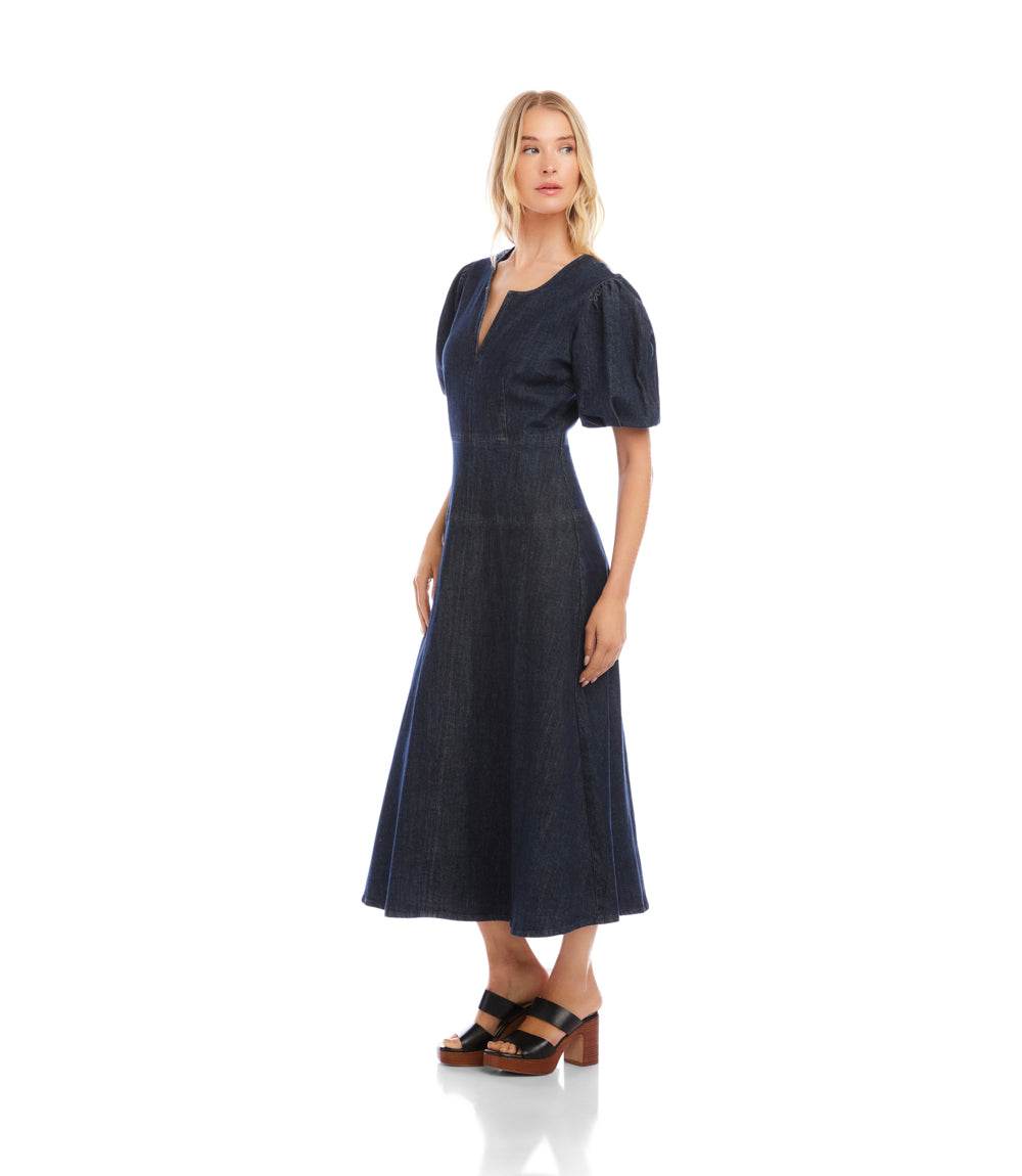 Puff Sleeve Midi Dress Puff Sleeve Midi Dress