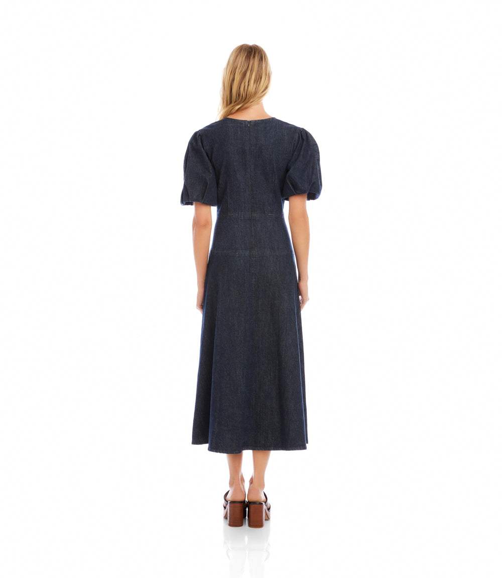 Puff Sleeve Midi Dress