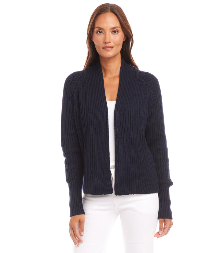 Cropped Open Front Cardigan Sweater