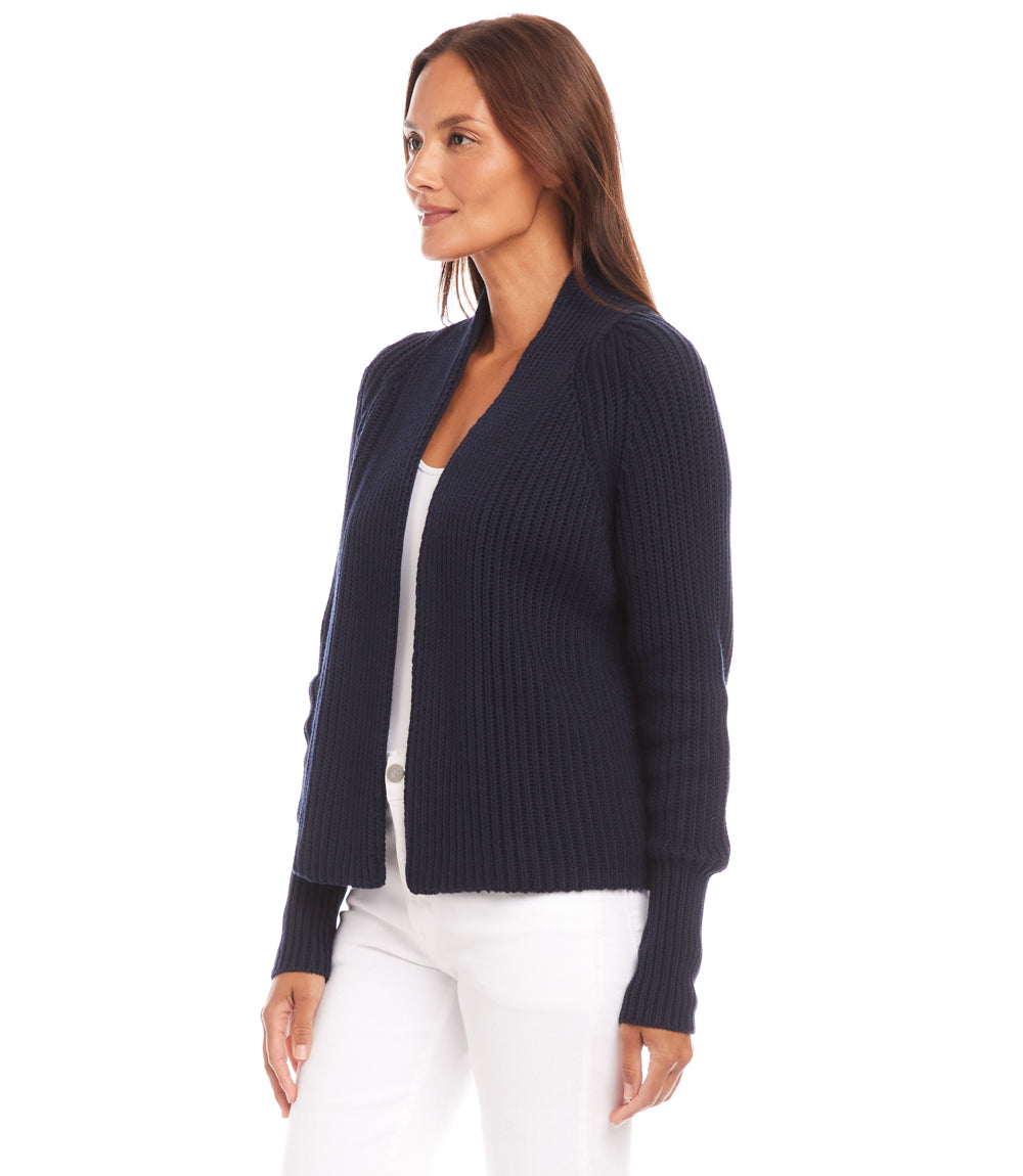 Cropped Open Front Cardigan Sweater