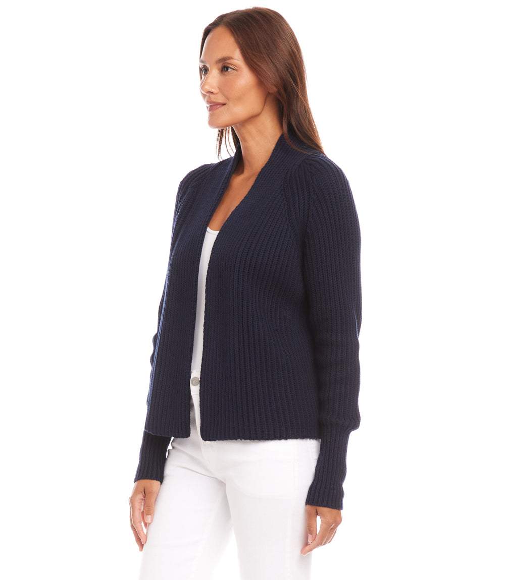 Cropped Open Front Cardigan - Soft Lightweight Fall Layering