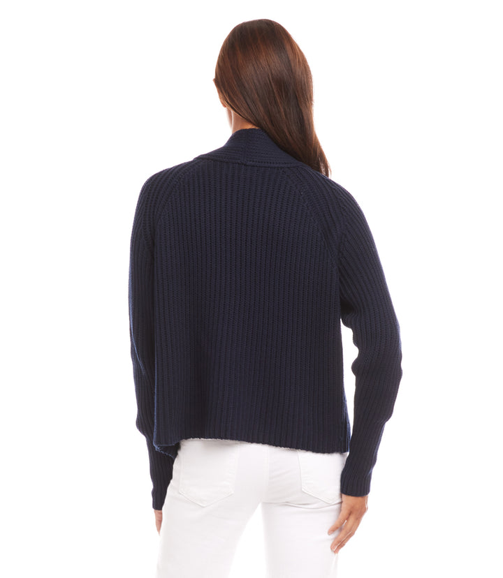 Cropped Open Front Cardigan Sweater