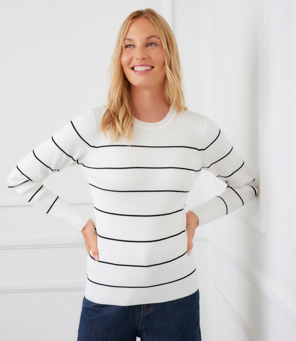 Stripe Ribbed Sweater
