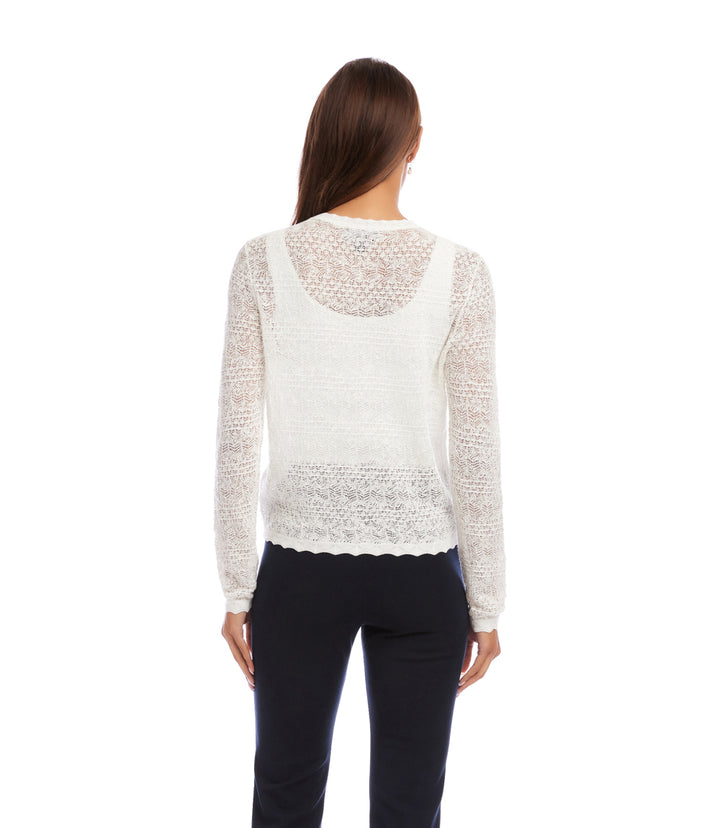 Pointelle Cardigan Sweater