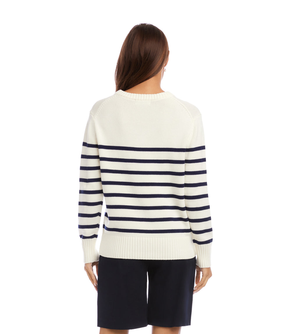 Stripe V-Neck Sweater