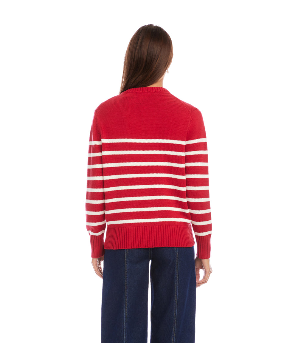 Stripe V-Neck Sweater