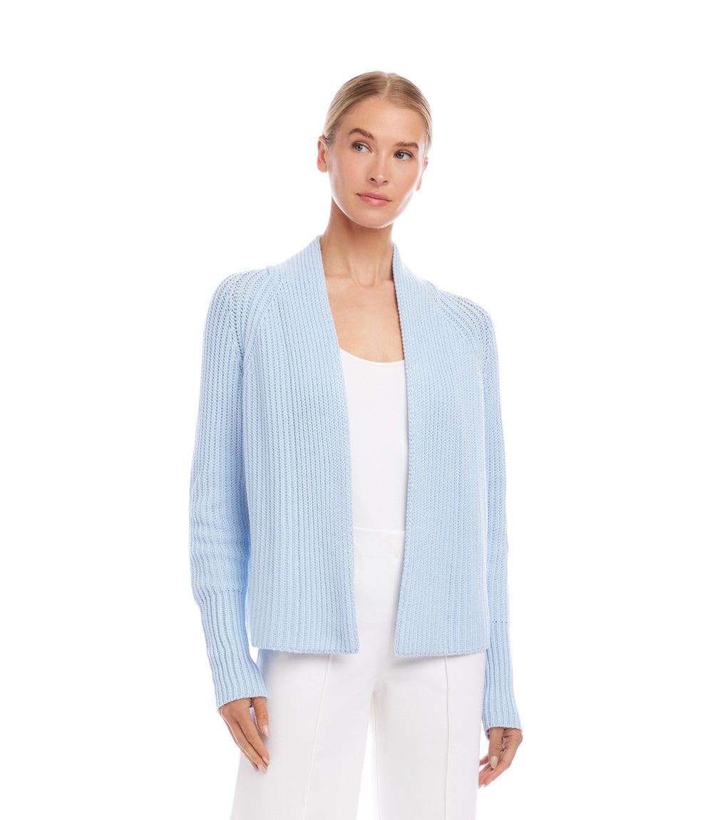 Cropped Open Front Cardigan Sweater