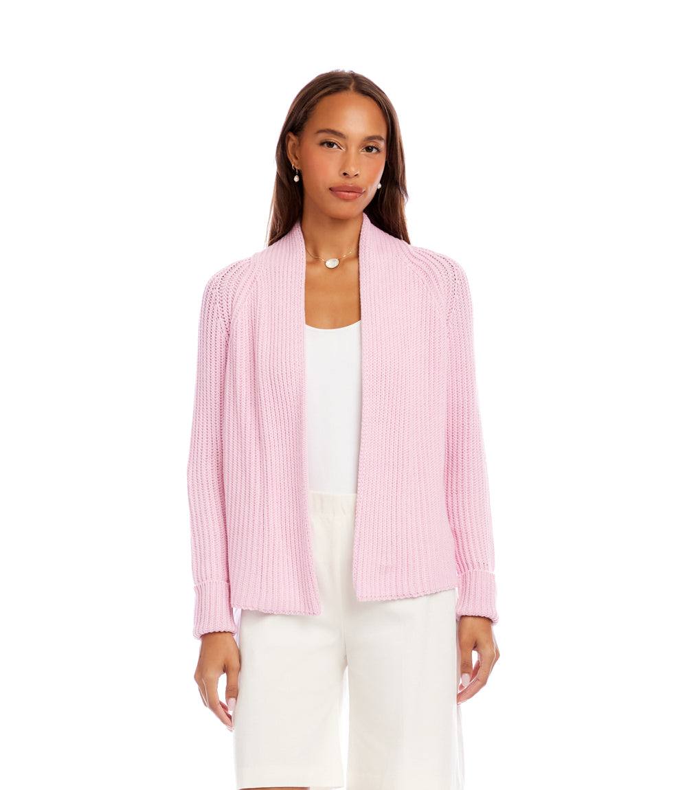 Cropped Open Front Cardigan - Lightweight & Versatile Knit Sweater
