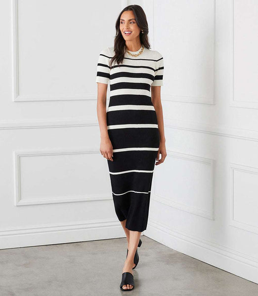 ワンピース Cotton Striped Ribbed Knit Dress Cotton Striped Ribbed Knit Dress