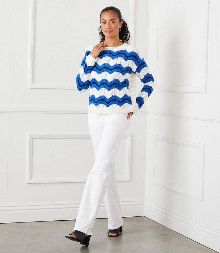 Pointelle Zigzag Sweater