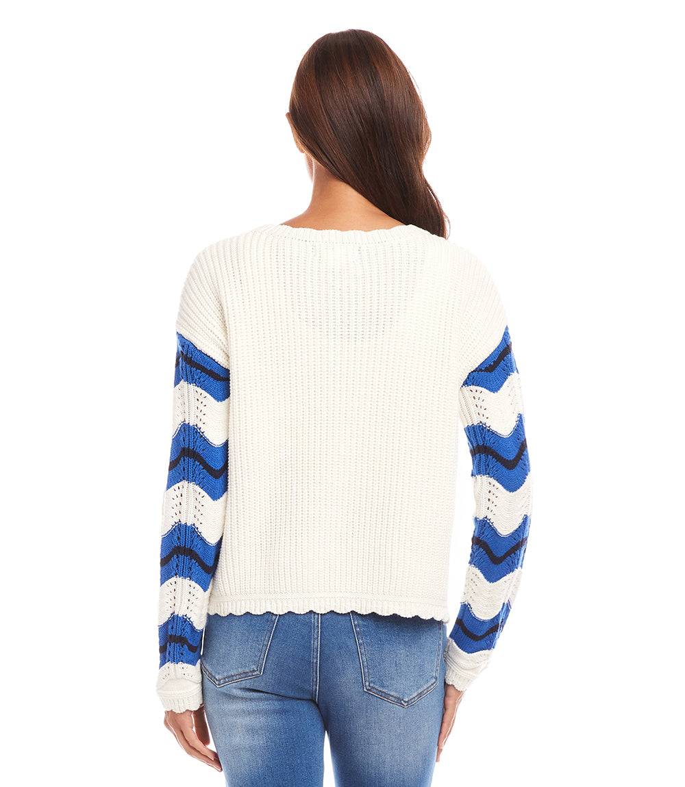 Pointelle Zigzag Sweater