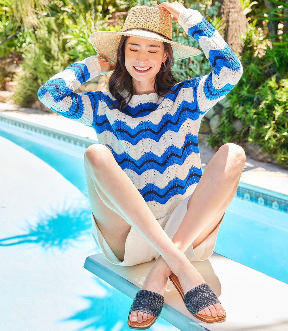 Pointelle Zigzag Sweater