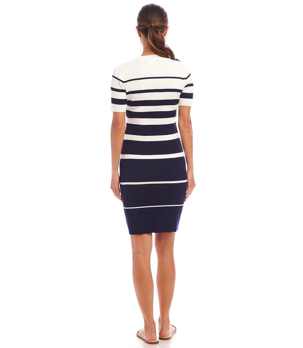 Stripe Ribbed Sweater Dress