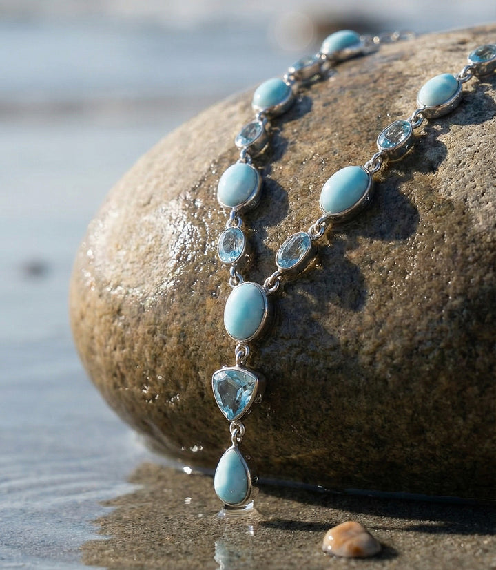 Larimar And Blue Topaz Necklace