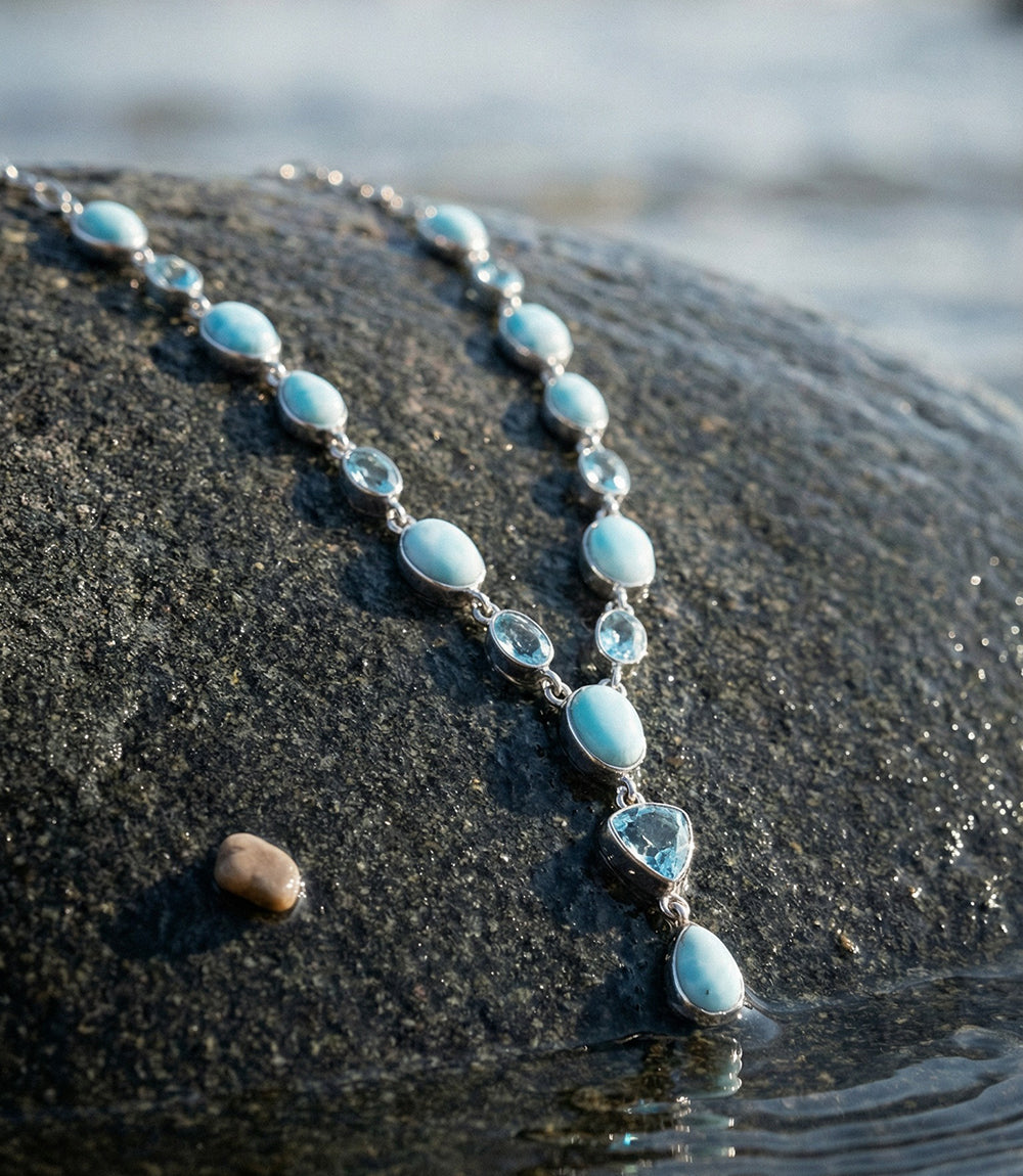 Larimar And Blue Topaz Necklace