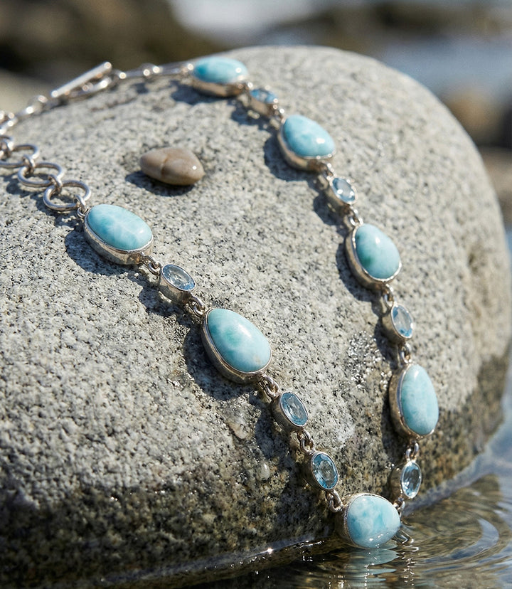Larimar And Blue Topaz Necklace