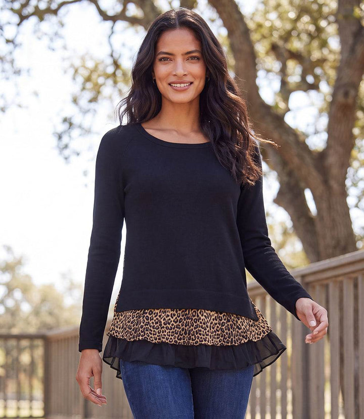 Layered Contrast Sweater