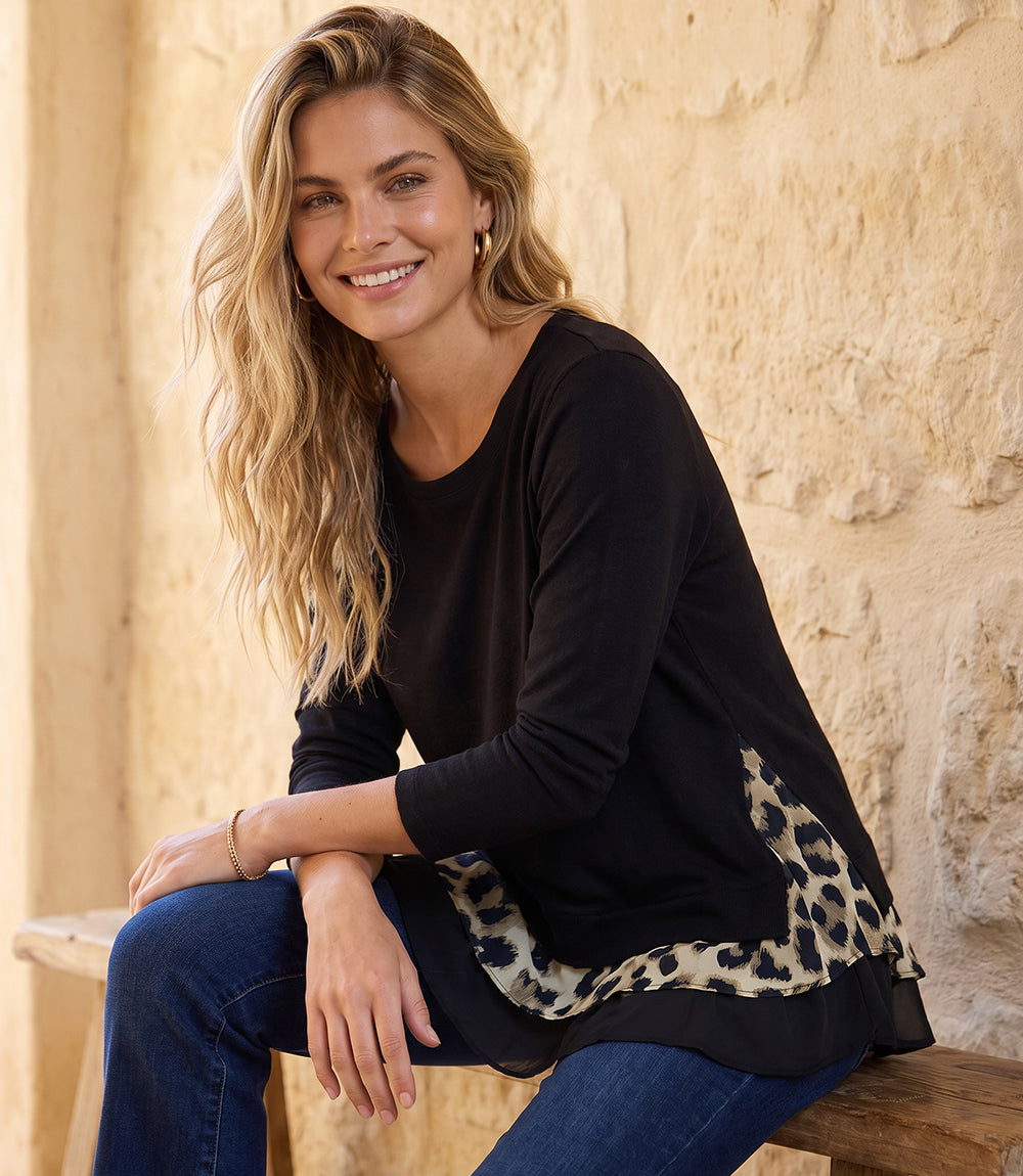 Layered Contrast Sweater