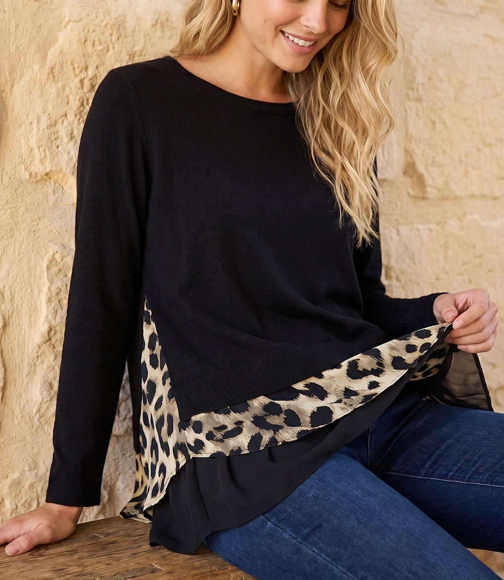 Layered Contrast Sweater