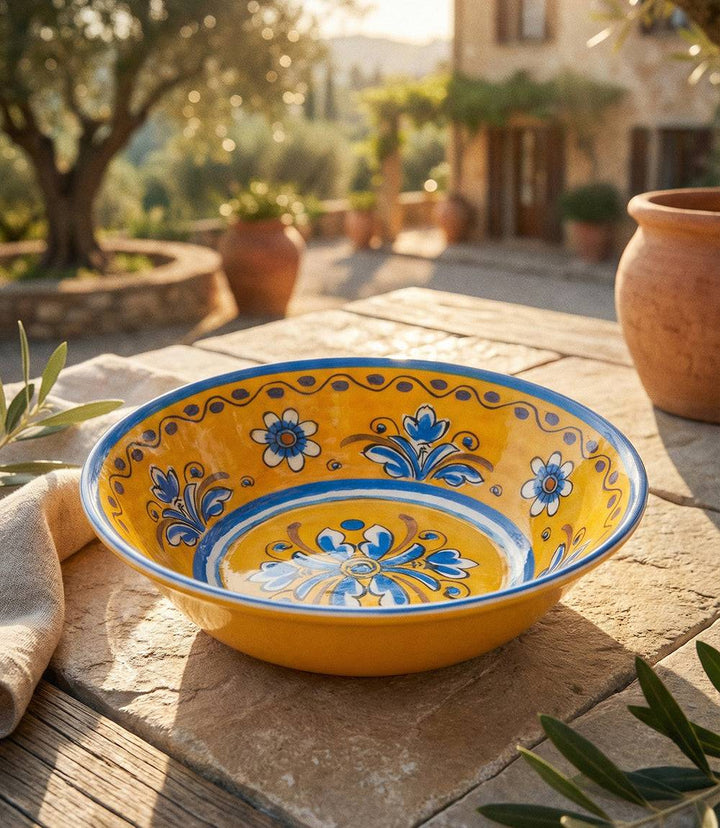 Melamine Tuscany Cereal Bowl in hand-painted ceramic style, lightweight and dishwasher safe