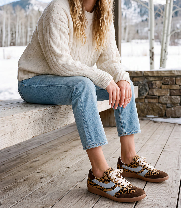 Dolce Vita Merit Calf Hair Leopard Sneakers