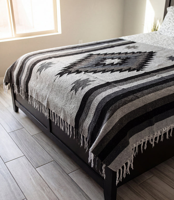 Midnight Gray Diamond Blanket