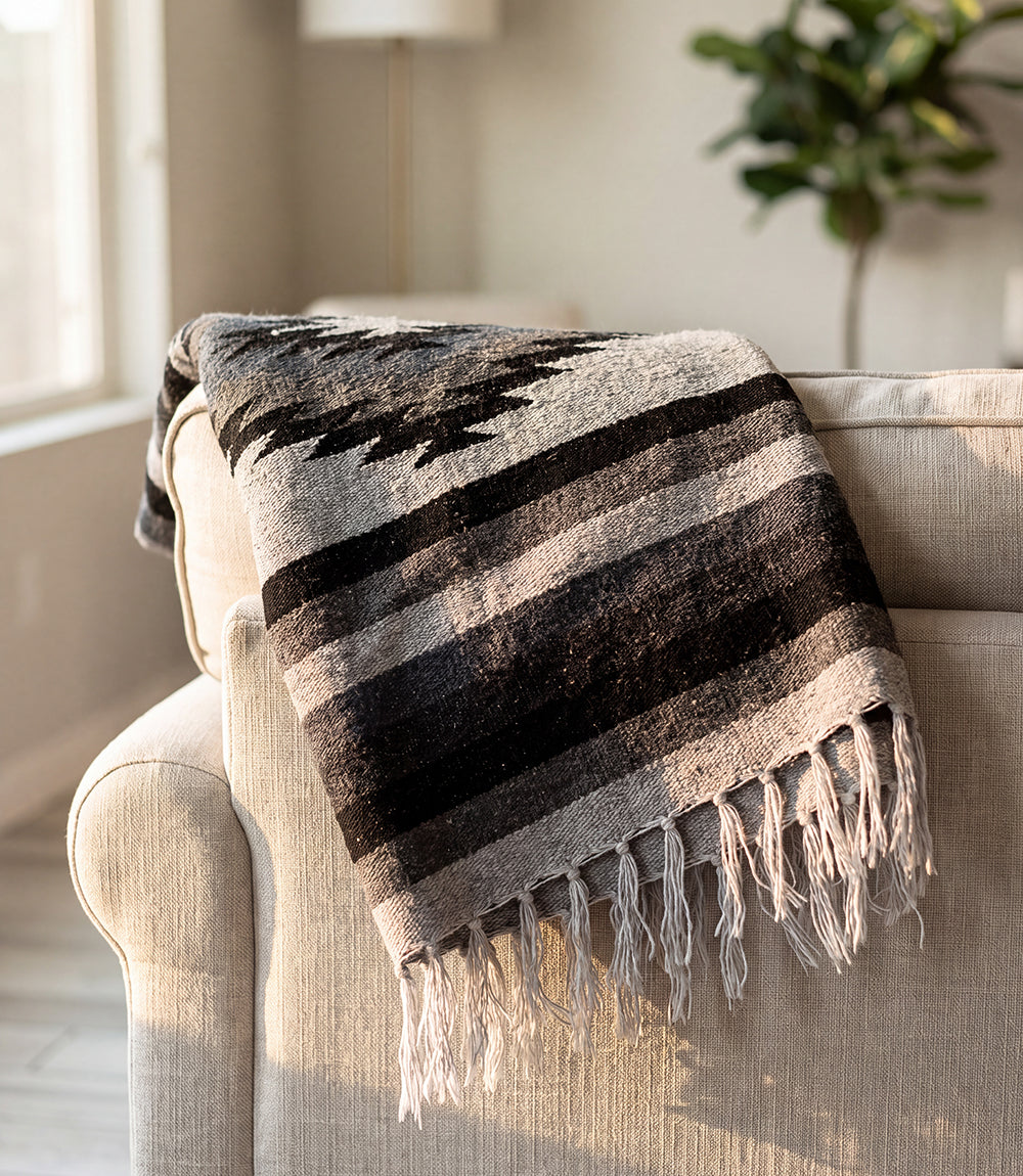Midnight Gray Diamond Blanket