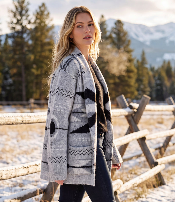 Jacquard Cardigan Sweater