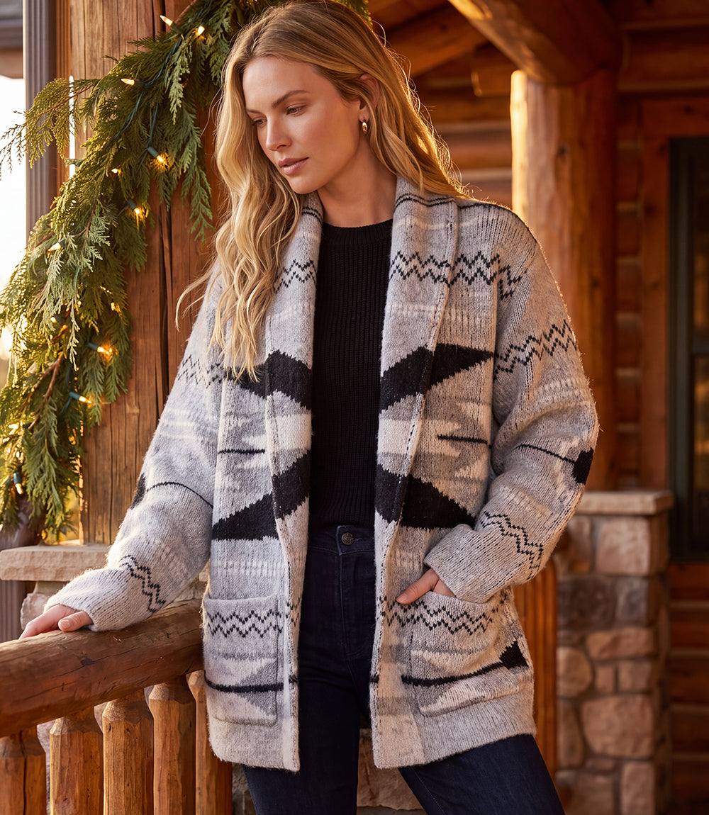 Jacquard Cardigan Sweater
