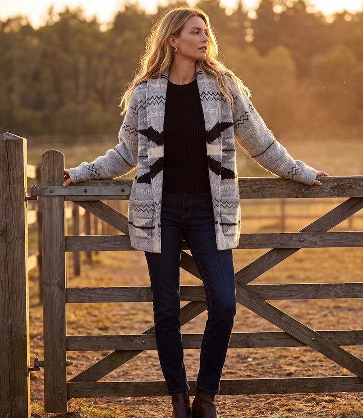 Jacquard Cardigan Sweater