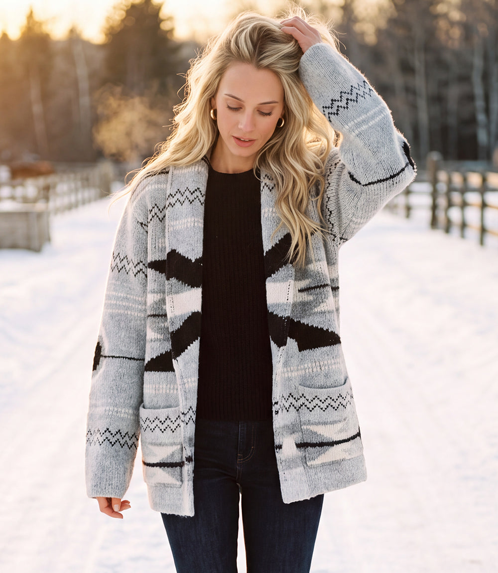 Jacquard Cardigan Sweater