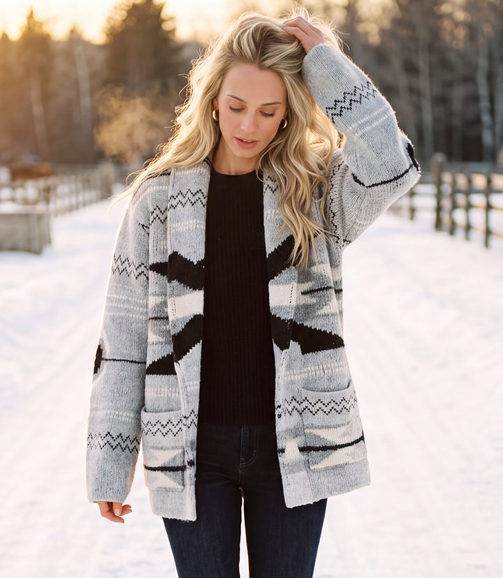Jacquard Cardigan Sweater