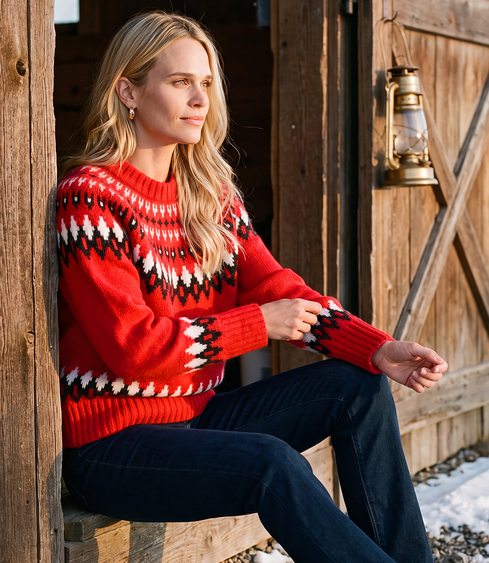 Jacquard Crewneck Sweater