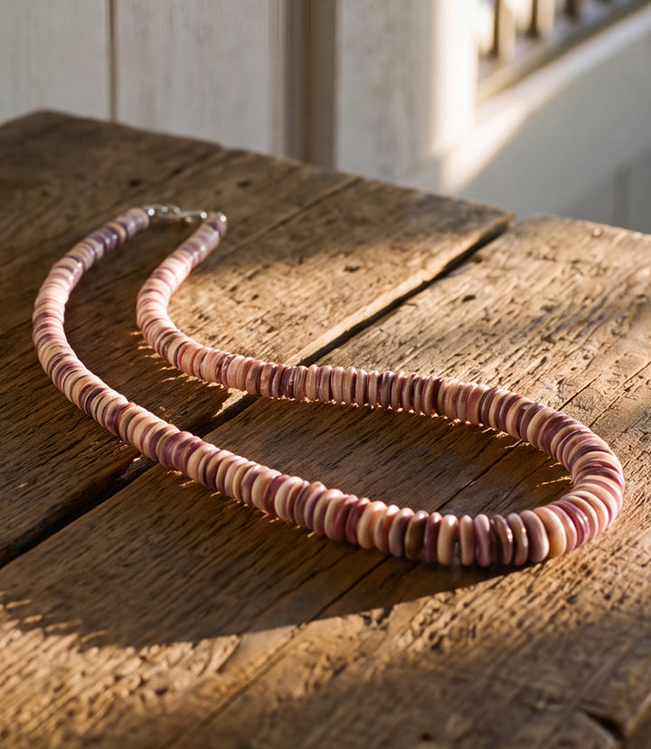 Single Strand Wampum Shell Necklace