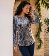 Long Sleeve Velvet Shirttail Top
