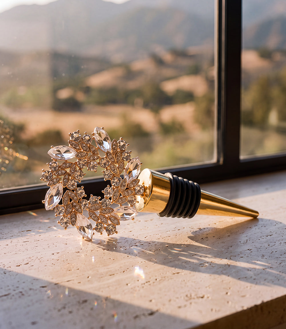 Jeweled Wreath Bottle Stopper