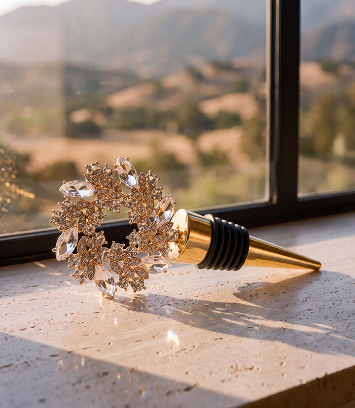 Jeweled Wreath Bottle Stopper